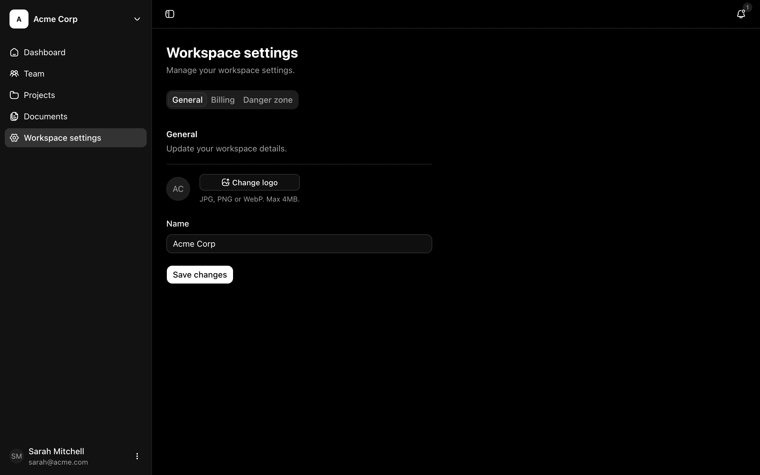 Workspace settings