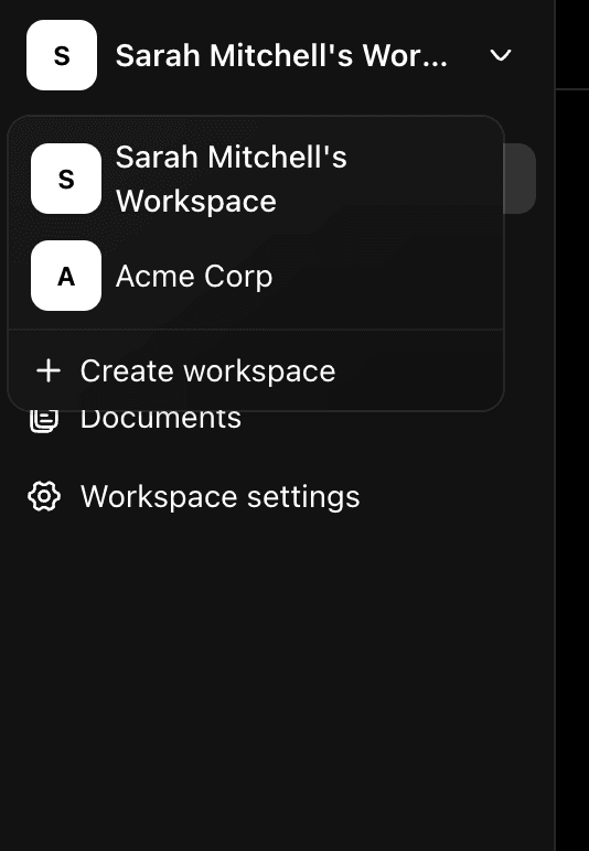 Workspace switcher